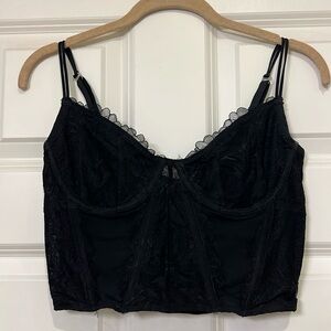 Gilly Hicks Black Lace Longline Bralette